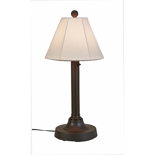 Brilliantbulb Malibu 30 in. Outdoor Table Lamp w/2 in. Bronze Resin Body and Natural Canvas Sunbrella Shade Cover BR2632138 - main